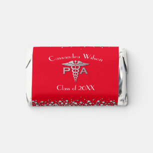Physician Assistant PA Graduation Red Silver Hershey's Miniatures