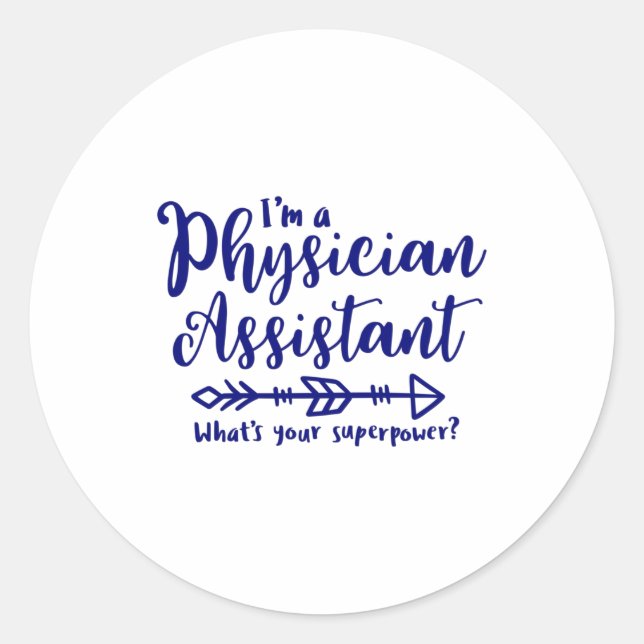 Physician assistant, pa, physician's classic round sticker (Front)
