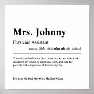 Physician Assistant Personalized Gift Poster