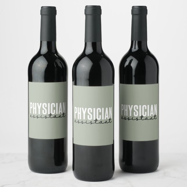 Physician Assistant Physician Associate PA School Wine Label (Bottles)