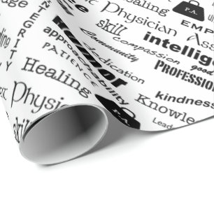 Physician Assistant Text Design Wrapping Paper