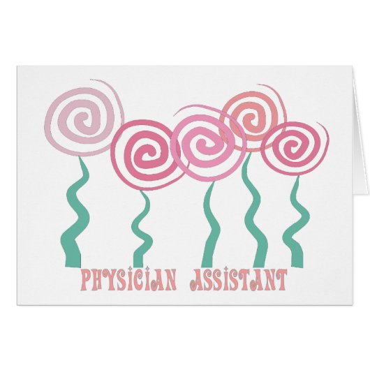 Physician Assistant Whimsical Flowers Design Cards (Front Horizontal)