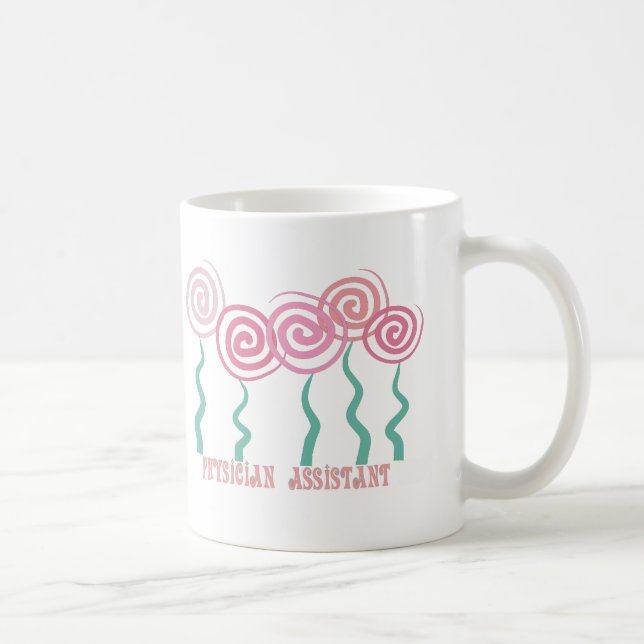 Physician Assistant Whimsical Flowers Design Coffee Mug (Right)