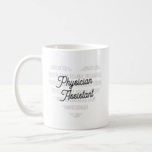Physician Assistant with definition words heart Coffee Mug