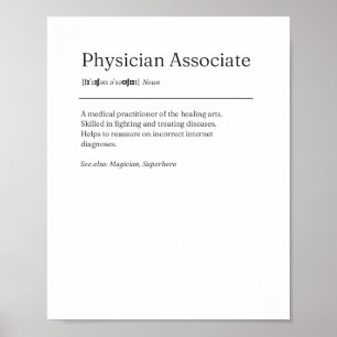 Physician Associate Definition Funny Poster Gift