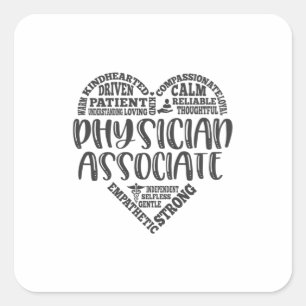 Physician associate, pa, subway art square sticker