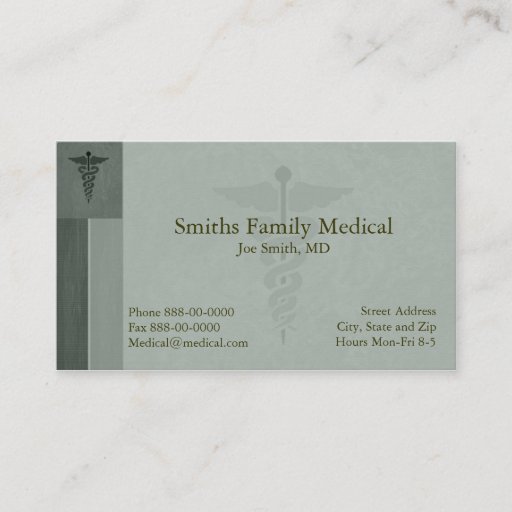 Customizable Physician Business Card