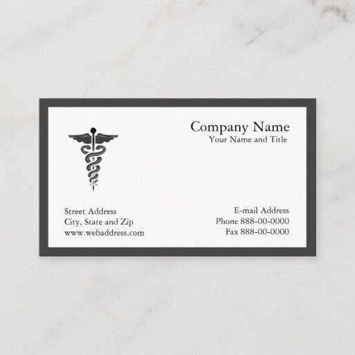 Customizable Physician Business Card
