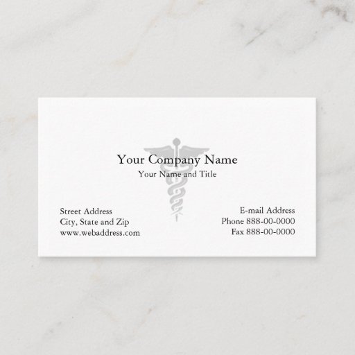 Customizable Physician Business Card