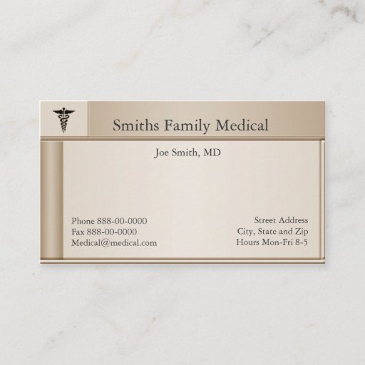 Customizable Physician Business Card