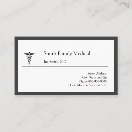 Customizable Physician Business Card