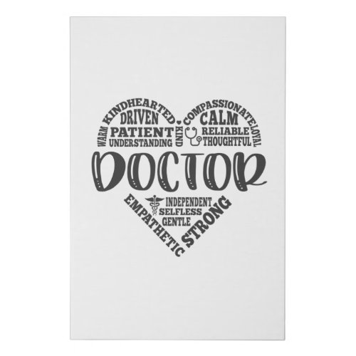 Physician doctor MD Faux Wrapped Canvas Print