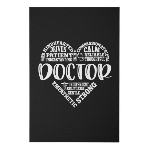 Physician doctor MD Faux Wrapped Canvas Print