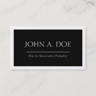 Physician Doctor MD Medical Black Banner Platinum Business Card