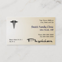 Physician Doctor Medical Symbol Business Card