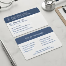 Physician Medical Clinic Minimalist Navy Blue