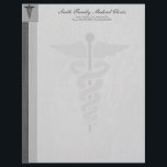 Physician Medical Doctor Letterhead<br><div class="desc">A design for a any line of medical physicians and doctors. It also displays the medical symbol which can be used for anyone in the medical profession.. You will also find a matching business card and coffee mug below</div>