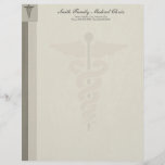 Physician Medical Doctor Letterhead<br><div class="desc">A design for a any line of medical physicians and doctors. It also displays the medical symbol which can be used for anyone in the medical profession.. You will also find a matching business card below</div>