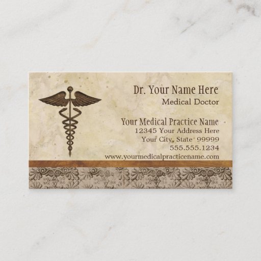 Customizable Physician Medical Doctor Practice Medicine Symbol Business Card Template
