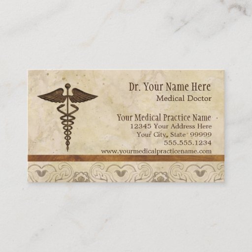 Customizable Physician Medical Doctor Practice Medicine Symbol Business Cards