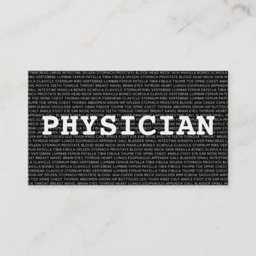 Customizable Physician Medical Words Business Card