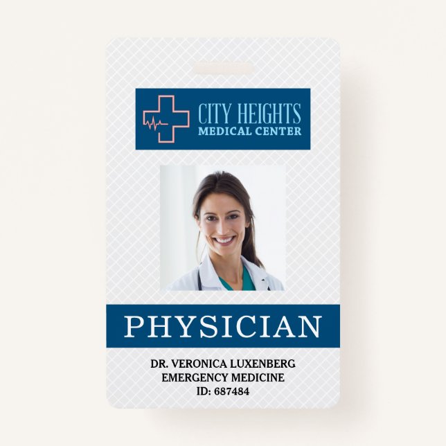Physician Name Photo ID Hospital Logo Professional Badge (Front)