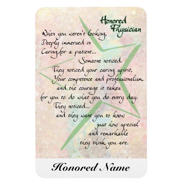 Physician (or Doctor)Thanks an Appreciation Magnet (Vertical)
