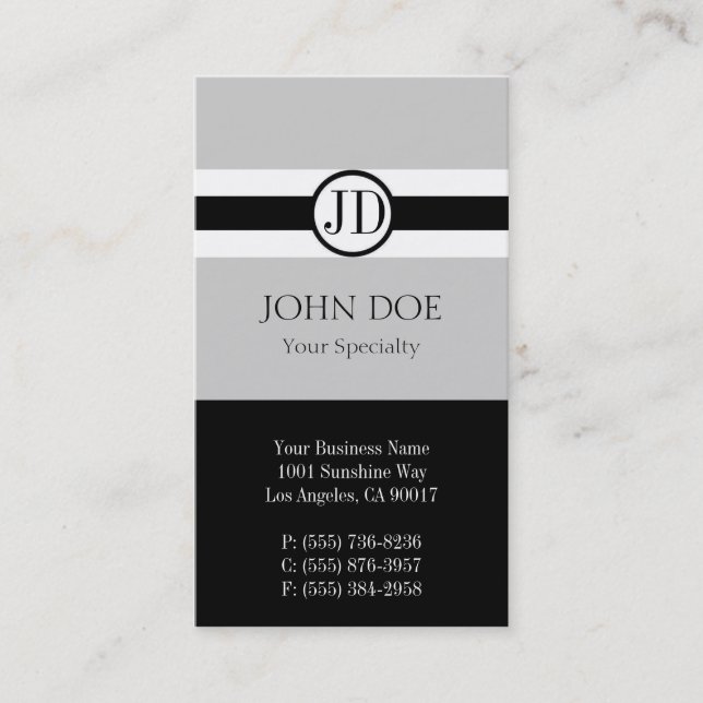 Physician Pendant Silver Business Card (Front)