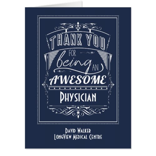Physician Thank you Awesome Oversized Card