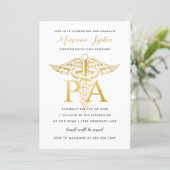 Physician's Assistant Graduation Announcement Gold (Standing Front)
