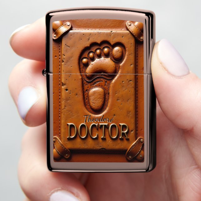 Physician's Baby Foot Pediatrician Keepsake Zippo Lighter (In Hand)