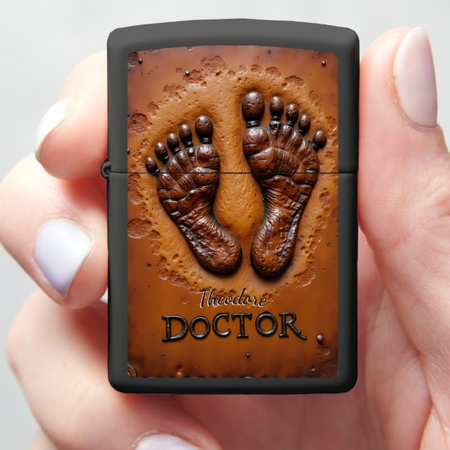 Physician's Clay Foot Pediatrician Keepsake Zippo Lighter (In Hand)