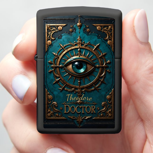 Physician's Dark Eye Visionary Doctor Keepsake Zippo Lighter (In Hand)
