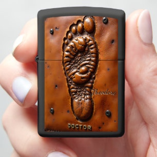 Physician's Detailed Footprint Pediatrician Keepsa Zippo Lighter