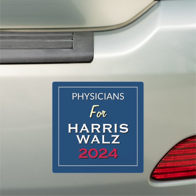 Physicians for HARRIS WALZ 2024 Square Car Magnet (In Situ)