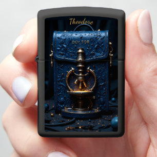 Physician's Illuminated Microscope Researcher Keep Zippo Lighter