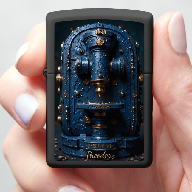 Physician's Industrial Microscope Researcher Keeps Zippo Lighter (In Hand)