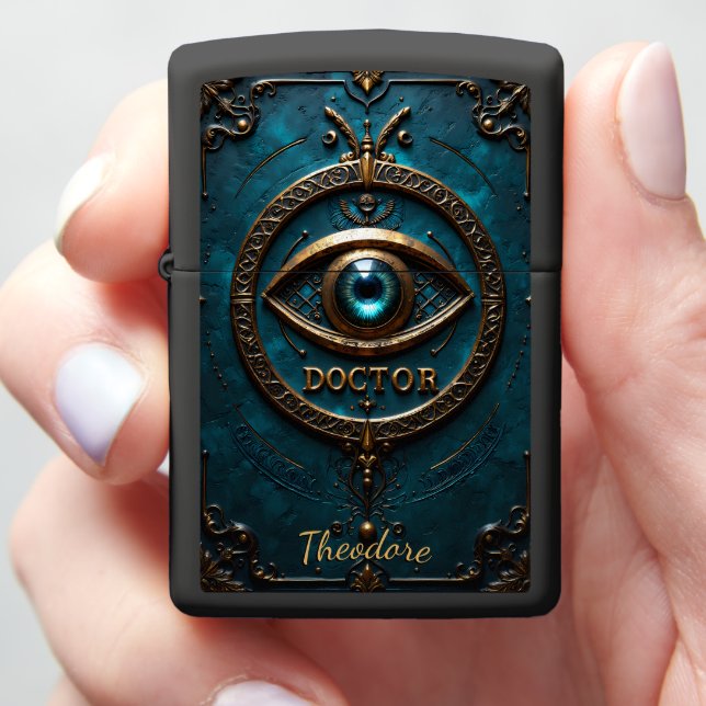 Physician's Mystical Eye Visionary Doctor Keepsake Zippo Lighter (In Hand)