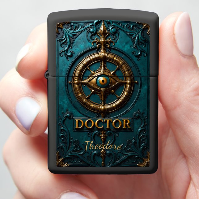 Physician's Ornate Eye Visionary Doctor Keepsake Zippo Lighter (In Hand)
