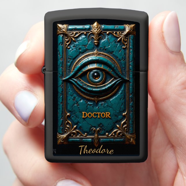 Physician's Textured Eye Visionary Doctor Keepsake Zippo Lighter (In Hand)