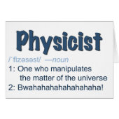 physicist definition card - blue & white (Front Horizontal)