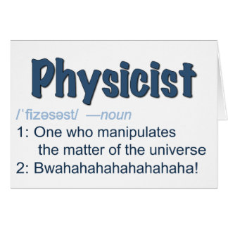 physicist definition card - blue & white