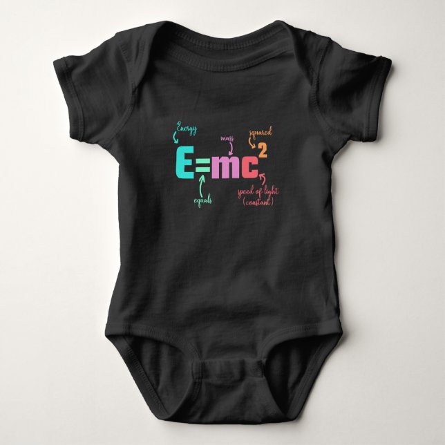 Physicist Energy Theory of Relativity Equation Baby Bodysuit (Front)