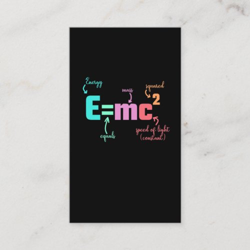 Physicist Energy Theory of Relativity Equation Business Card