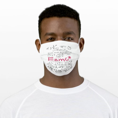 Physics and Math Formulas EMC2 Adult Cloth Face Mask