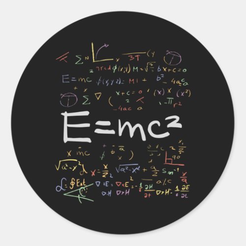 Physics and Math Formulas EMC2 Classic Round Sticker