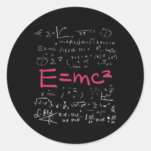 Physics and Math Formulas EMC2 Classic Round Sticker