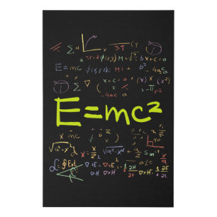 Physics and Math Formulas EMC2 Faux Canvas Print