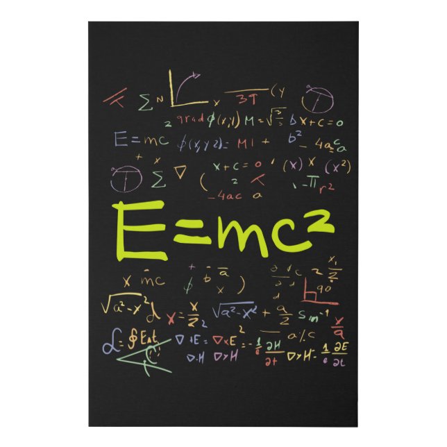 Physics and Math Formulas EMC2 Faux Canvas Print (Front)
