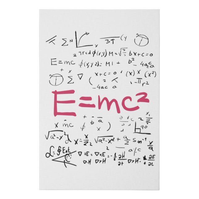 Physics and Math Formulas EMC2 Faux Canvas Print (Front)